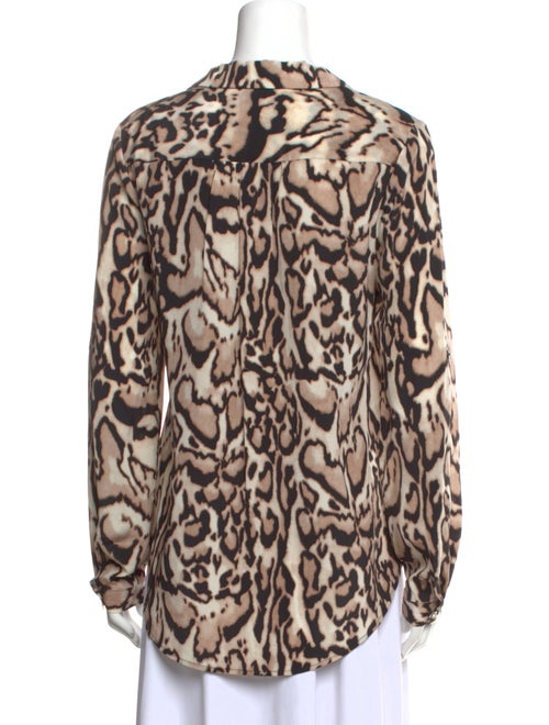 Diane von Furstenberg Animal Print Long Sleeve Blouse