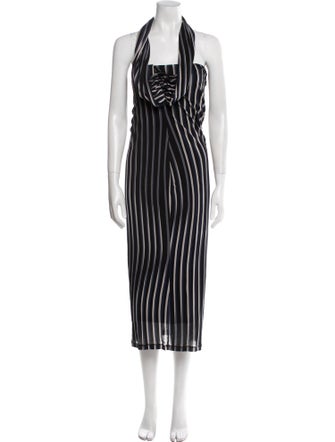 Diane von Furstenberg Striped Midi Length Dress