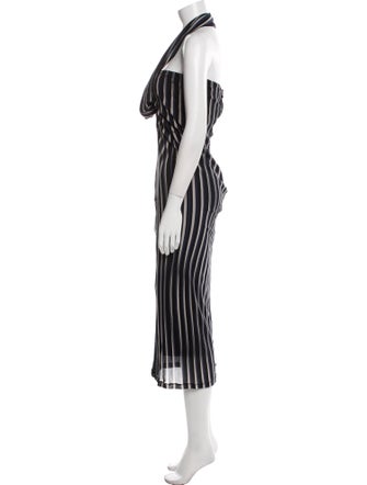 Diane von Furstenberg Striped Midi Length Dress
