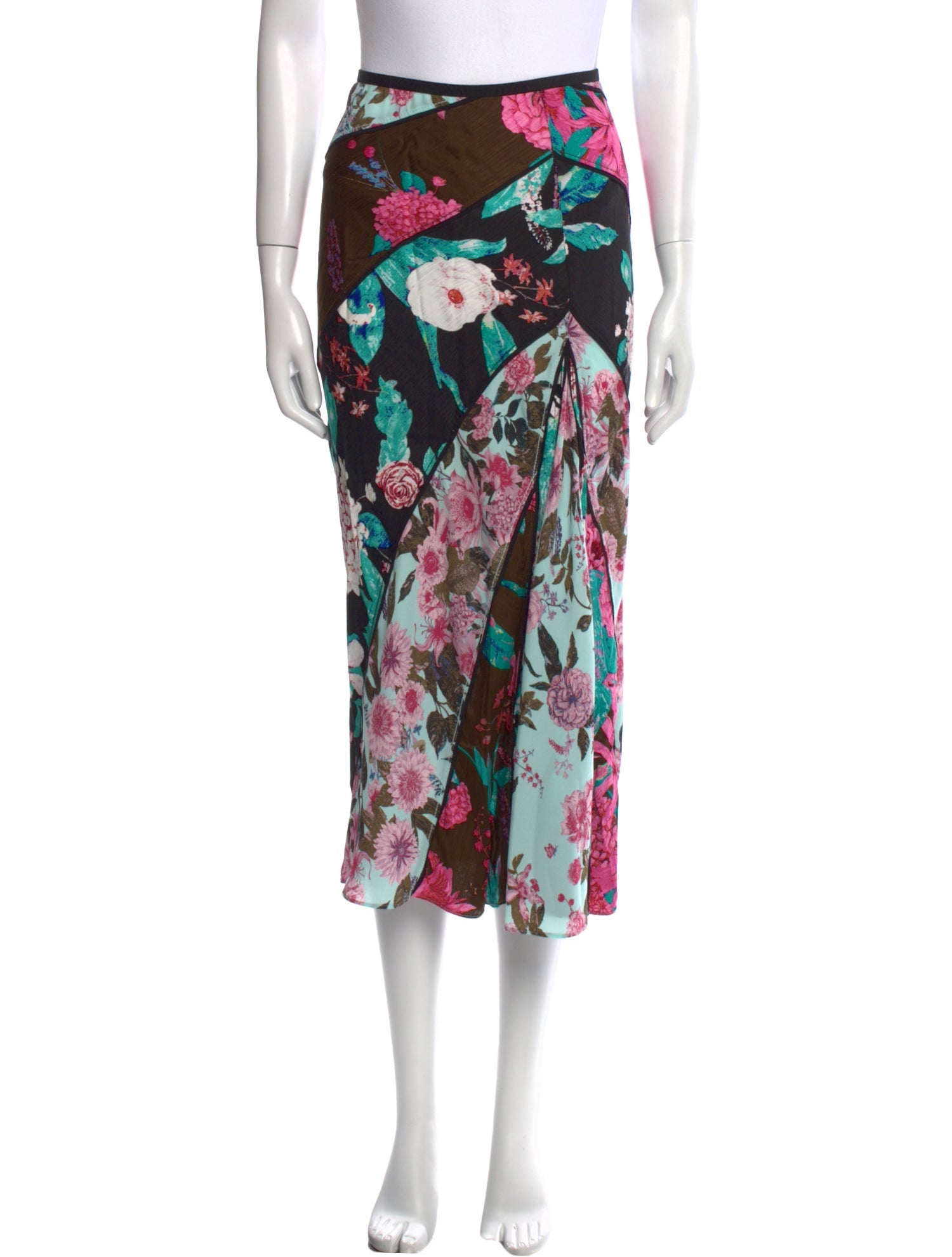 Diane von Furstenberg Floral Print Midi Length Skirt