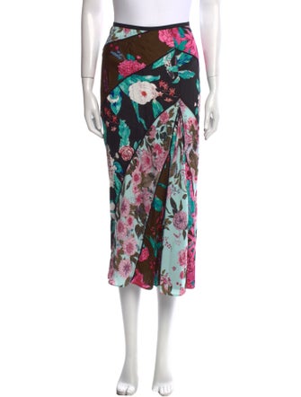 Diane von Furstenberg Floral Print Midi Length Skirt