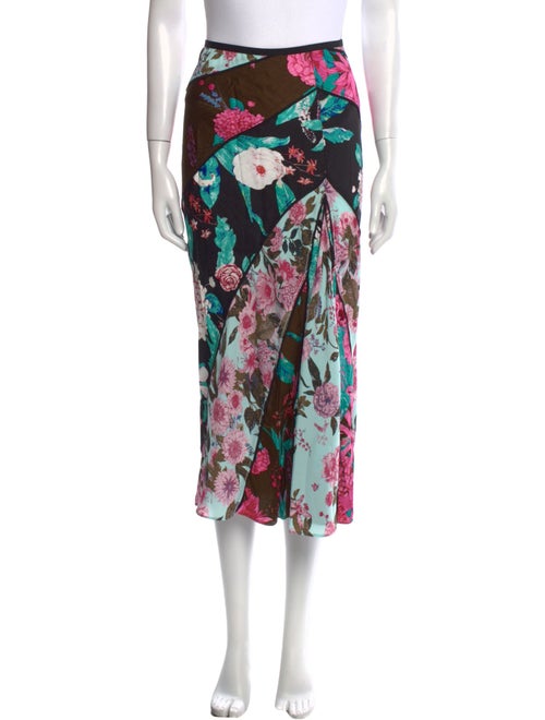 Diane von Furstenberg Floral Print Midi Length Skirt
