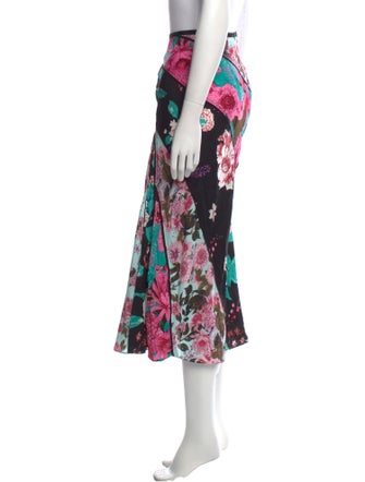 Diane von Furstenberg Floral Print Midi Length Skirt