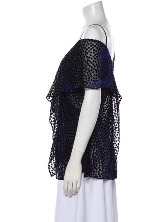 Diane von Furstenberg Polka Dot Print V-Neck Top