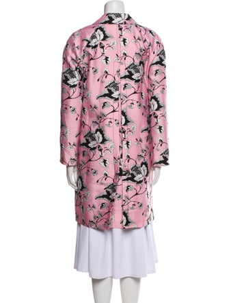 Diane von Furstenberg Wool Floral Print Trench Coat
