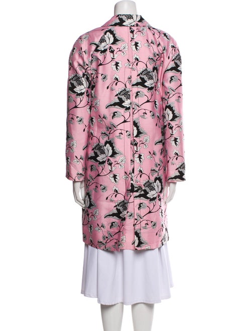 Diane von Furstenberg Wool Floral Print Trench Coat