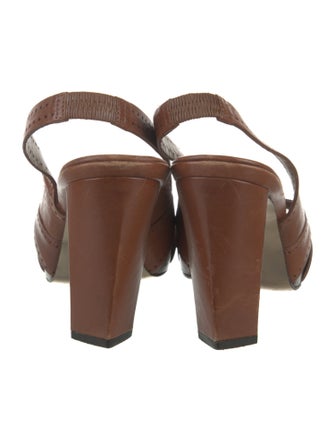 Diane von Furstenberg Leather Lasercut Accents Slingback Sandals