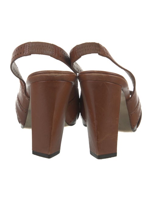 Diane von Furstenberg Leather Lasercut Accents Slingback Sandals