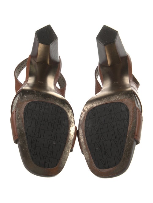 Diane von Furstenberg Leather Lasercut Accents Slingback Sandals