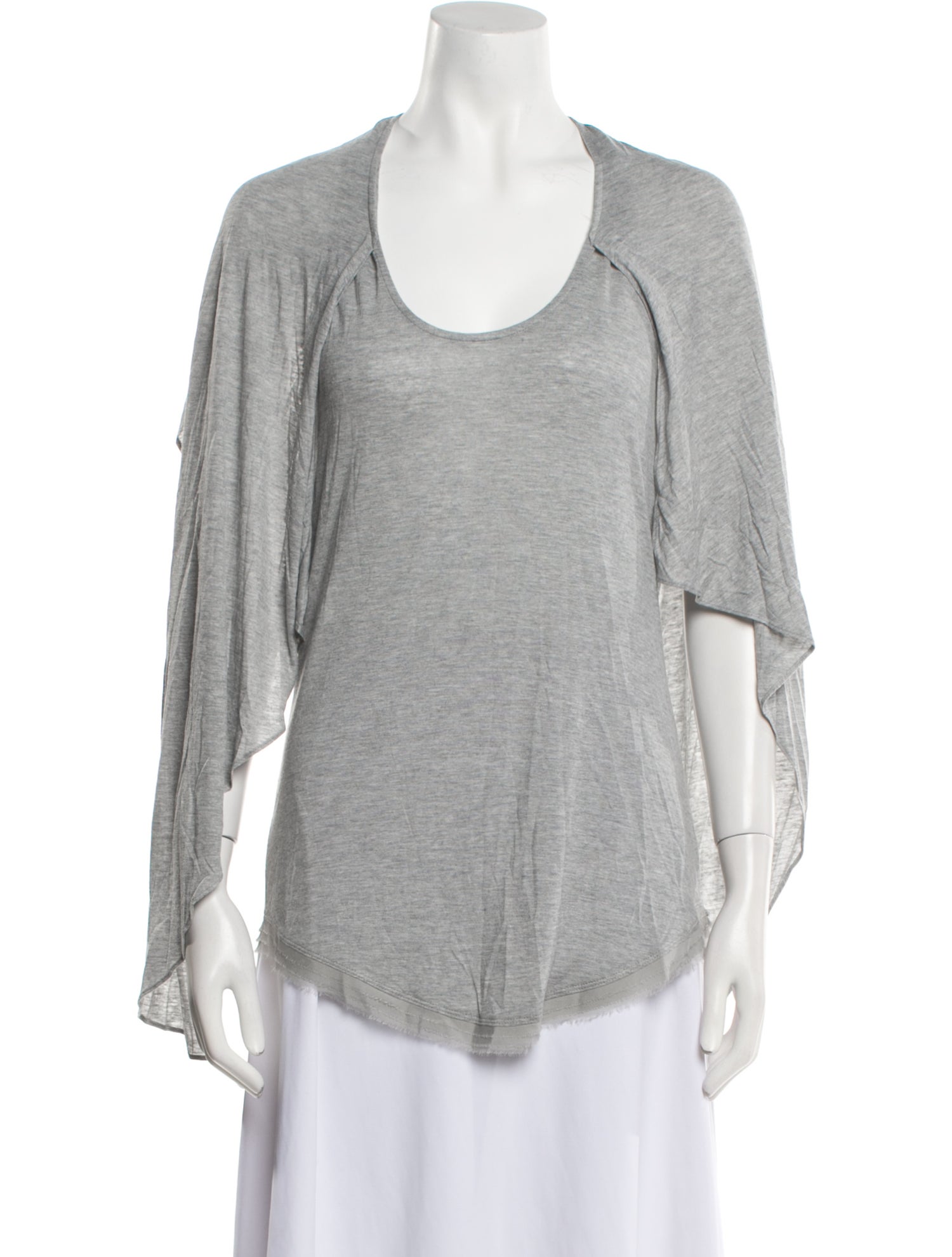 Diane von Furstenberg Scoop Neck Three-Quarter Sleeve T-Shirt