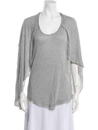 Diane von Furstenberg Scoop Neck Three-Quarter Sleeve T-Shirt