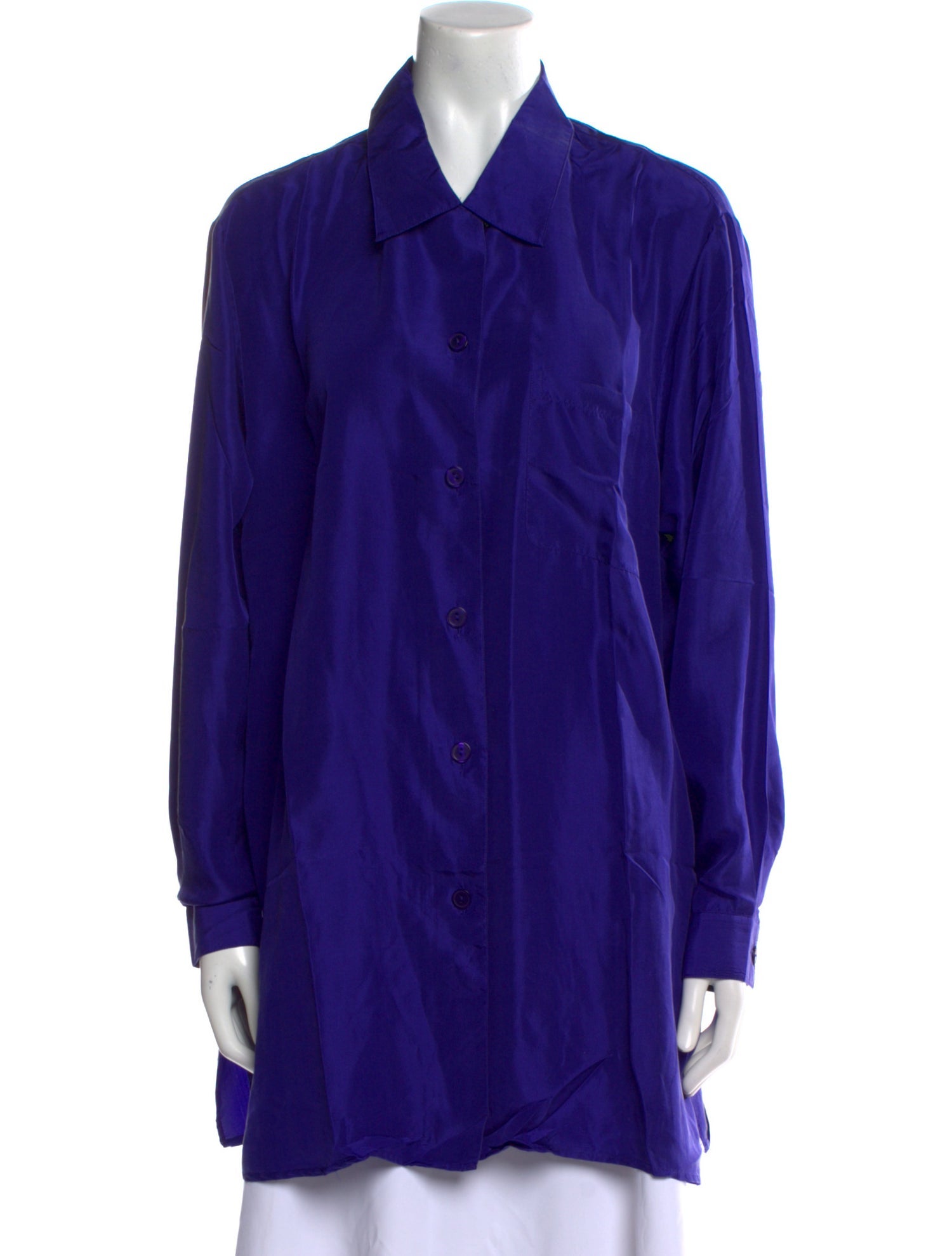 Diane von Furstenberg Silk Long Sleeve Button-Up Top