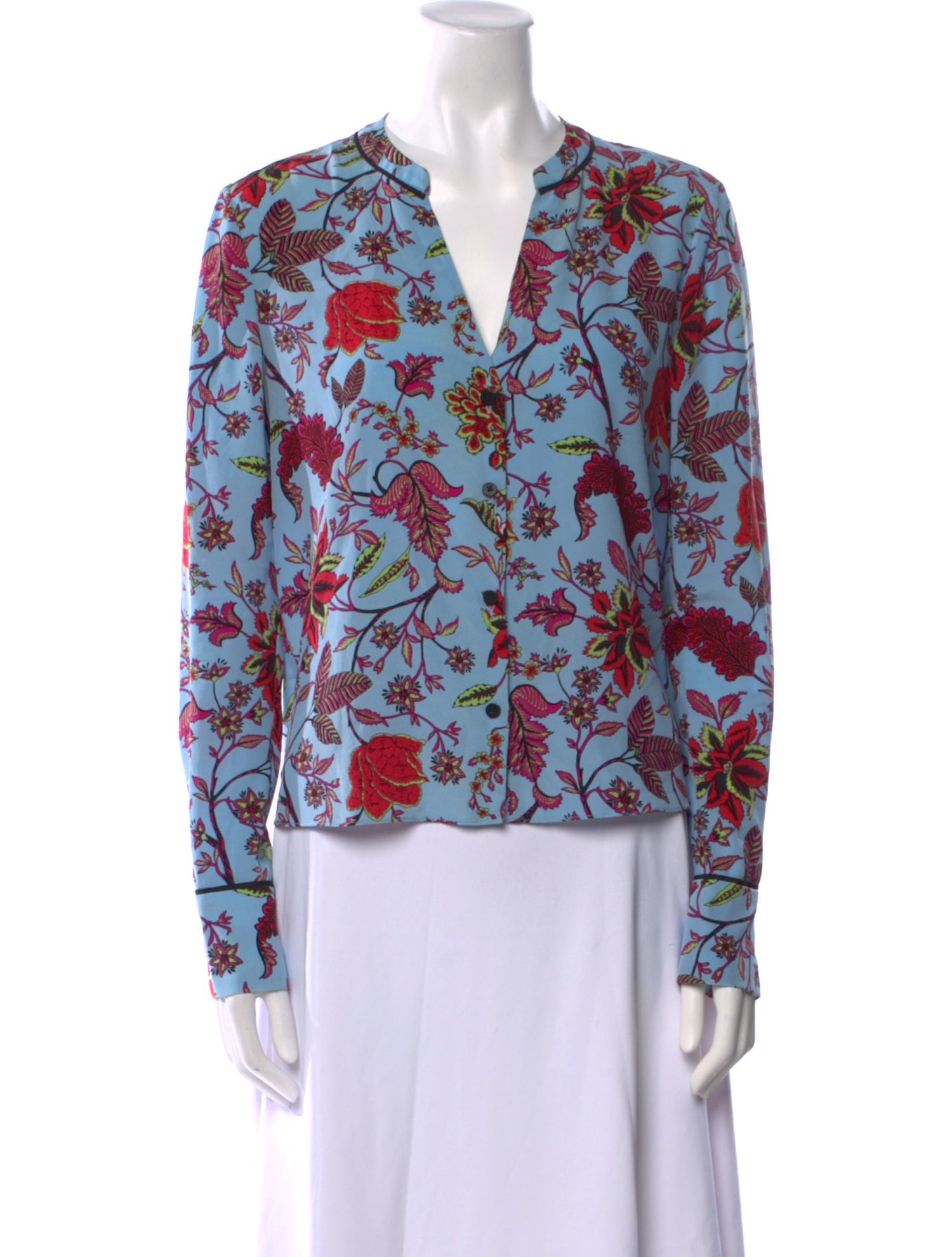 Diane von Furstenberg Silk Floral Print Blouse