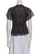 Diane von Furstenberg Polka Dot Print Crew Neck Blouse
