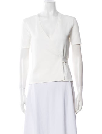 Diane von Furstenberg V-Neck Short Sleeve Top