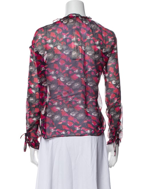 Diane von Furstenberg Floral Print V-Neck Blouse