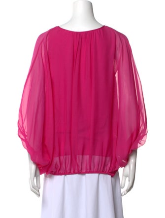 Diane von Furstenberg Silk Scoop Neck Blouse