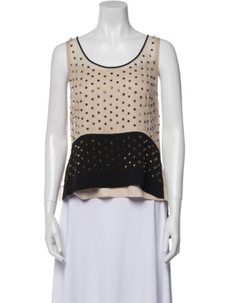 Diane von Furstenberg Silk Polka Dot Print Top