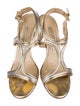 Diane von Furstenberg Leather Animal Print T-Strap Sandals