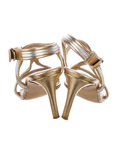 Diane von Furstenberg Leather Animal Print T-Strap Sandals