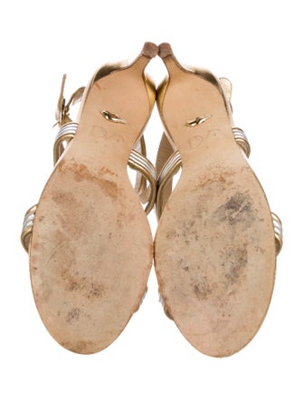 Diane von Furstenberg Leather Animal Print T-Strap Sandals