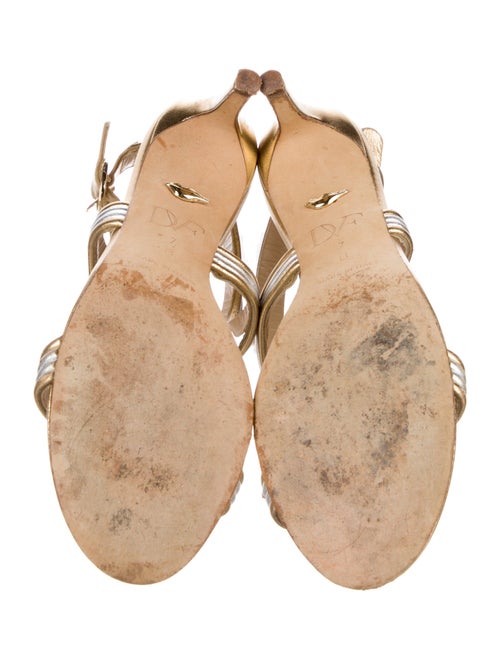 Diane von Furstenberg Leather Animal Print T-Strap Sandals