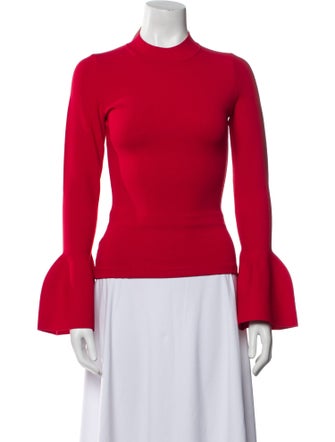 Diane von Furstenberg Mock Neck Long Sleeve Top