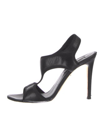 Diane von Furstenberg Leather T-Strap Sandals