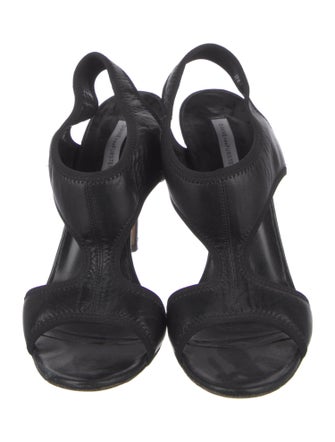 Diane von Furstenberg Leather T-Strap Sandals