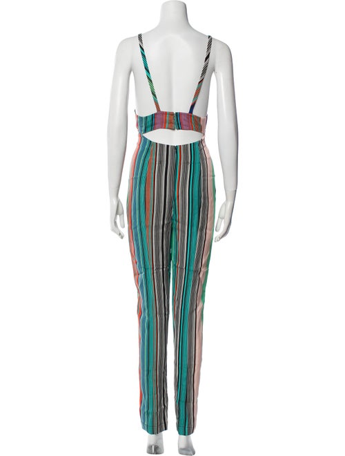 Diane von Furstenberg Striped V-Neck Jumpsuit