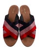 Diane von Furstenberg Colorblock Pattern Glitter Accents Slides