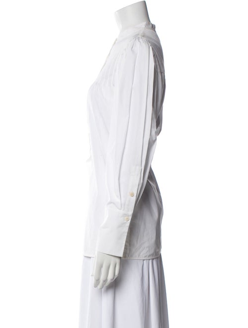 Diane von Furstenberg Mock Neck Long Sleeve Button-Up Top