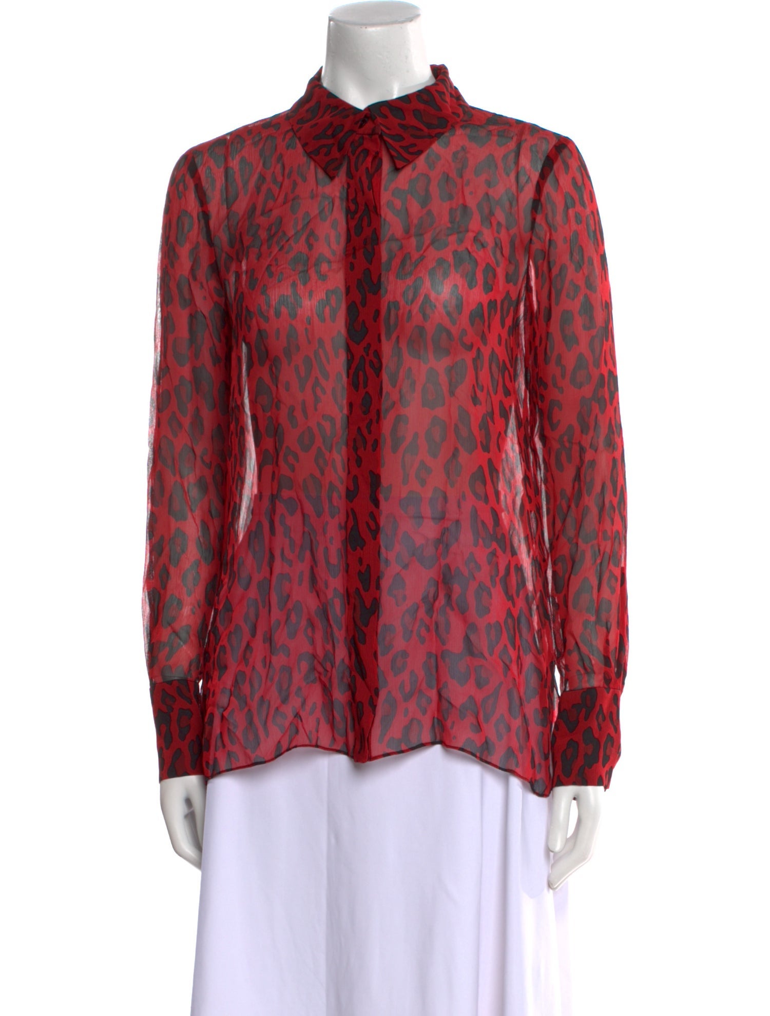 Diane von Furstenberg Silk Animal Print Button-Up Top