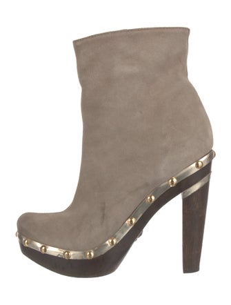 Diane von Furstenberg Suede Studded Accents Boots
