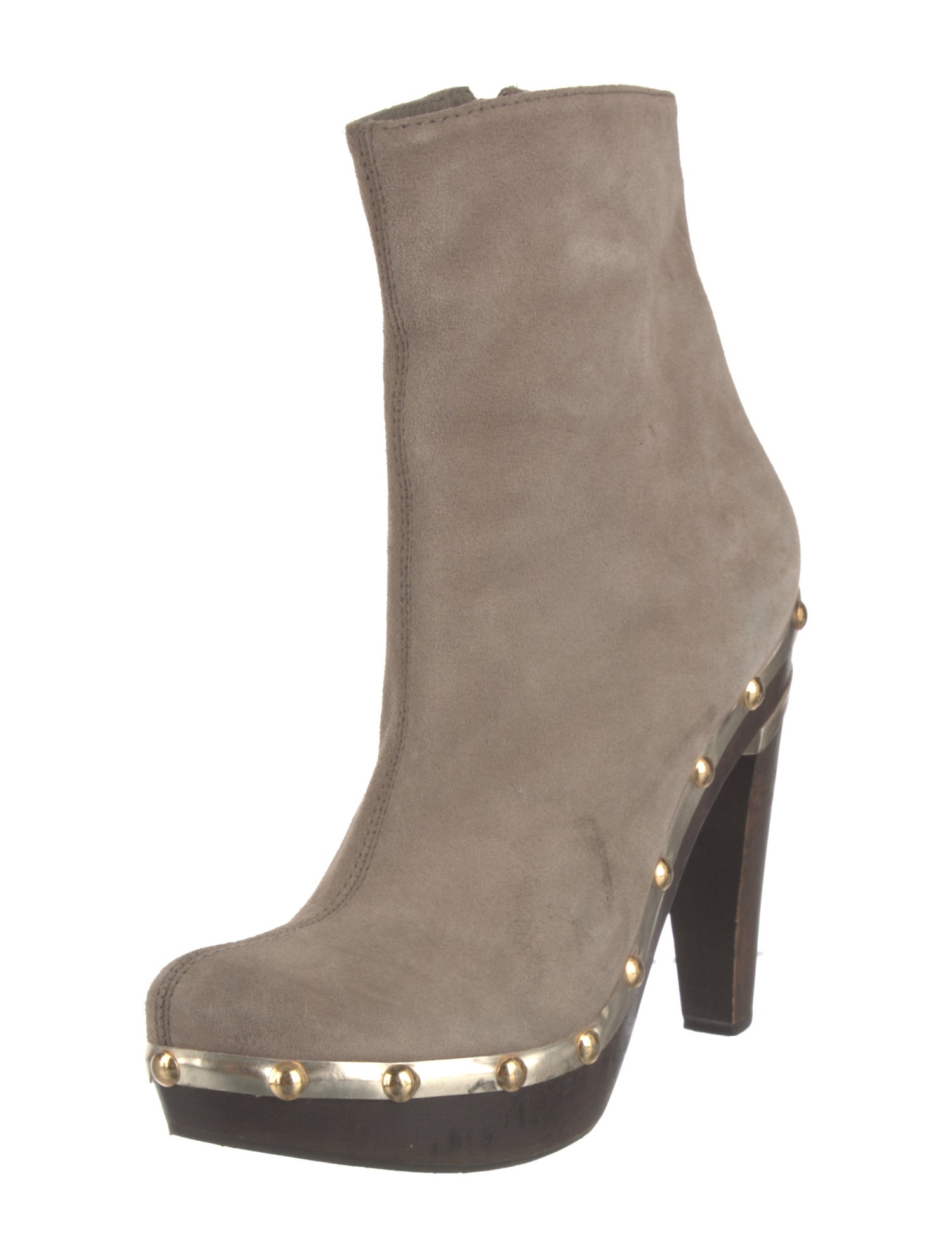 Diane von Furstenberg Suede Studded Accents Boots