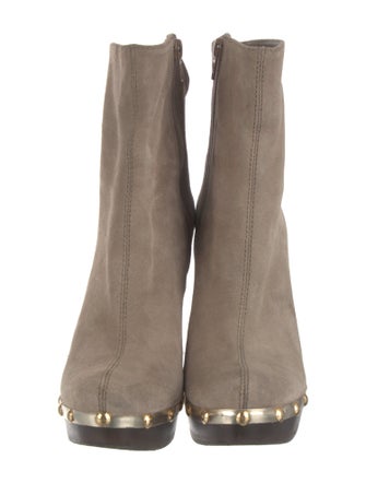 Diane von Furstenberg Suede Studded Accents Boots