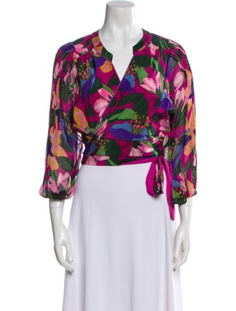 Diane von Furstenberg Silk Floral Print Blouse
