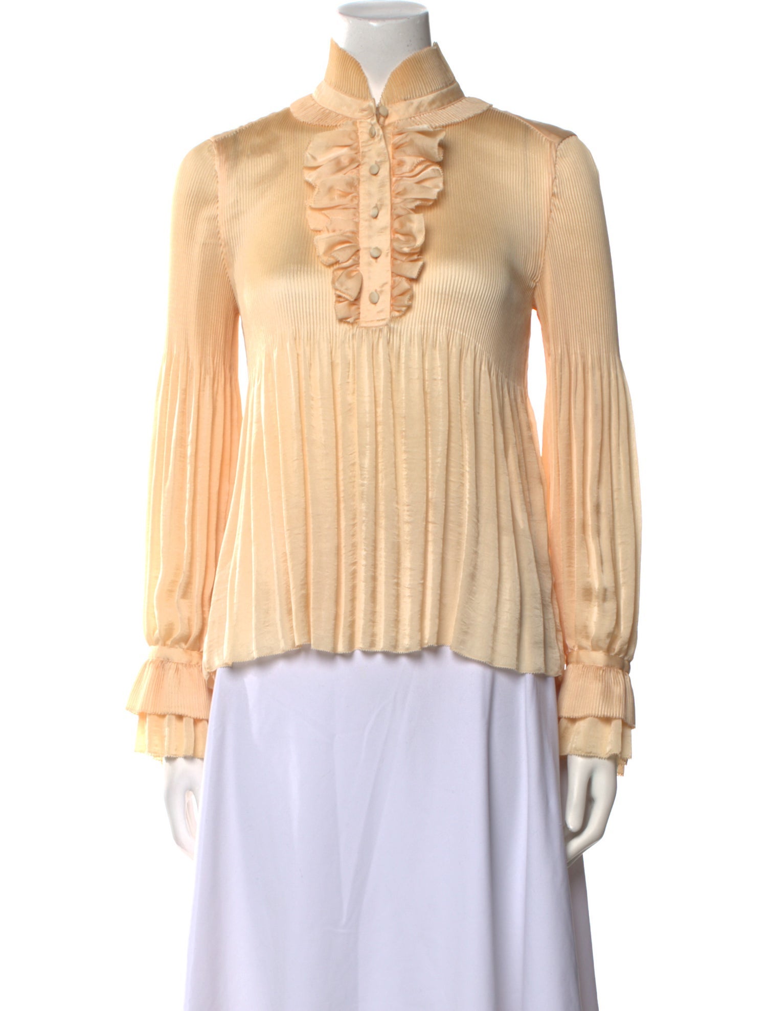 Diane von Furstenberg Mock Neck Long Sleeve Blouse