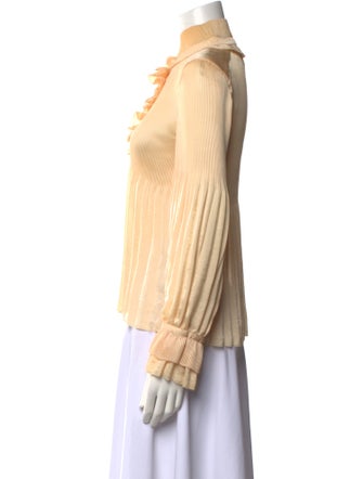 Diane von Furstenberg Mock Neck Long Sleeve Blouse