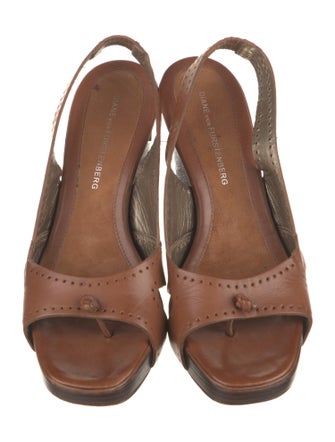 Diane von Furstenberg Leather Slingback Sandals