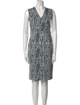 Diane von Furstenberg Plaid Print Knee-Length Dress