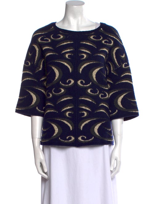 Diane von Furstenberg Printed Scoop Neck Sweater