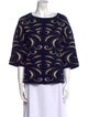 Diane von Furstenberg Printed Scoop Neck Sweater