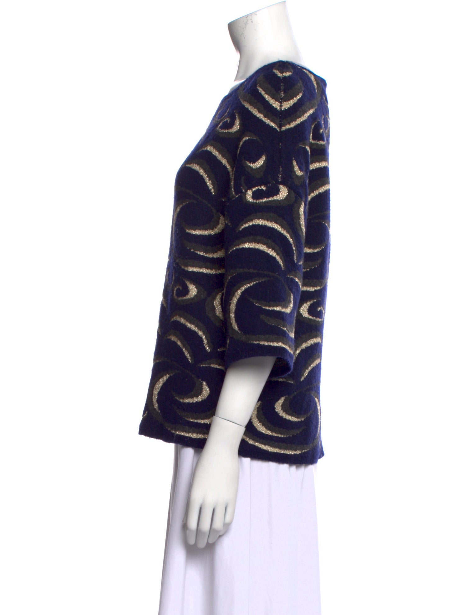 Diane von Furstenberg Printed Scoop Neck Sweater