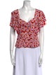 Diane von Furstenberg Silk Floral Print Blouse