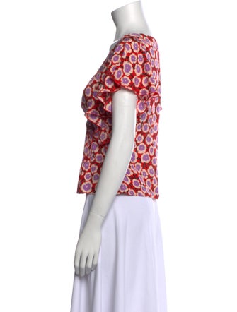 Diane von Furstenberg Silk Floral Print Blouse