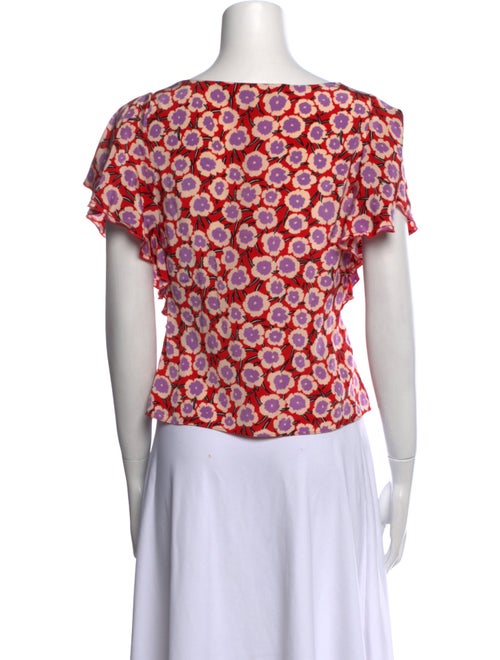 Diane von Furstenberg Silk Floral Print Blouse