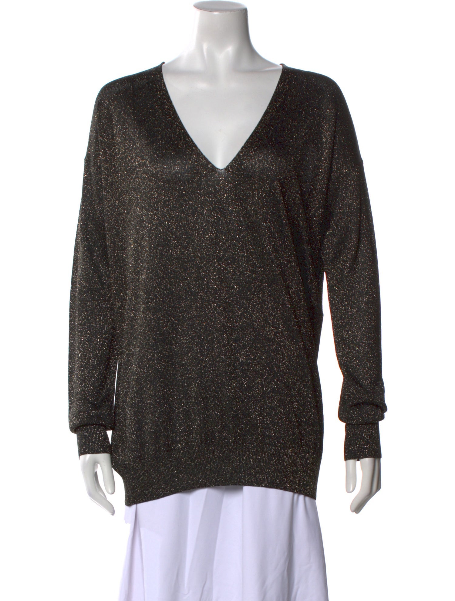 Diane von Furstenberg V-Neck Long Sleeve Sweatshirt