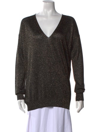 Diane von Furstenberg V-Neck Long Sleeve Sweatshirt