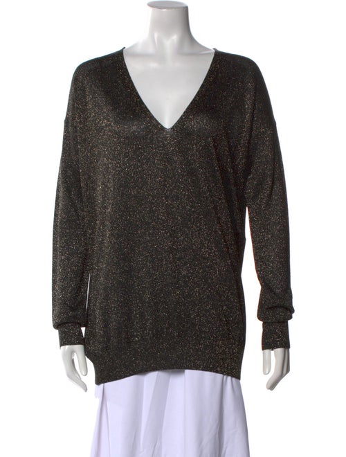 Diane von Furstenberg V-Neck Long Sleeve Sweatshirt